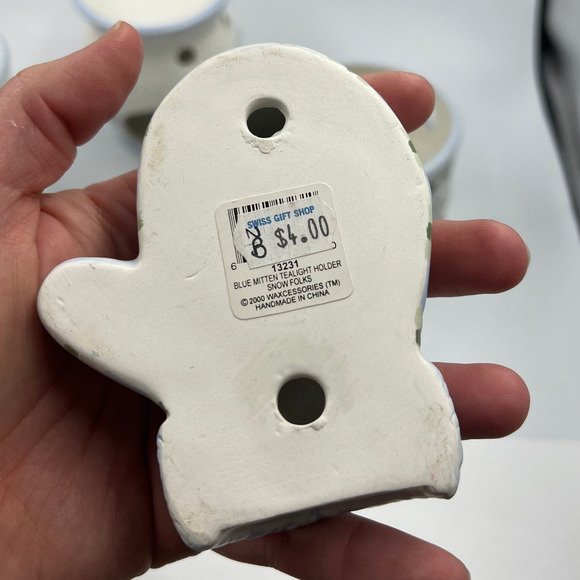 Yankee Candle Snow Folks Candle Holders Simmer Pot Mitten Tea Light Votive 6 - Picture 12 of 15